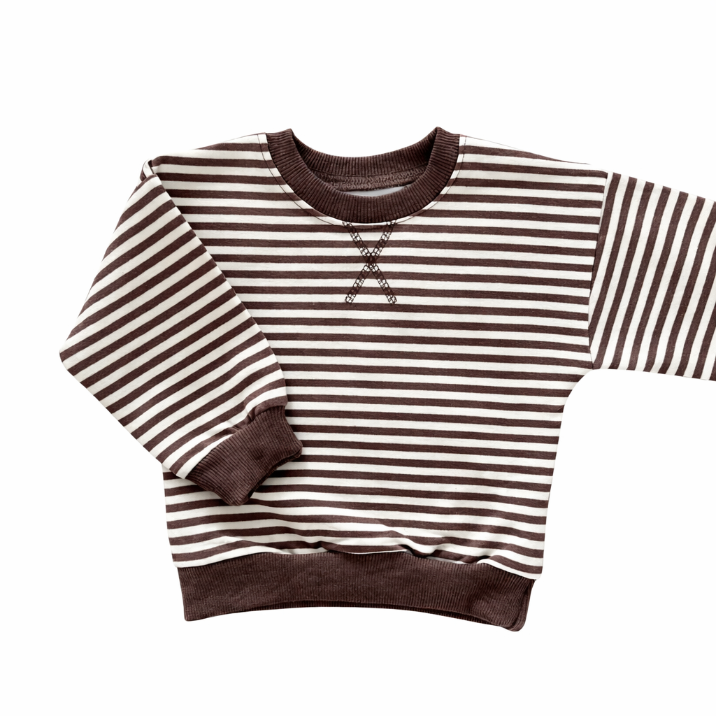 Brown Mini Stripe Sweatshirt