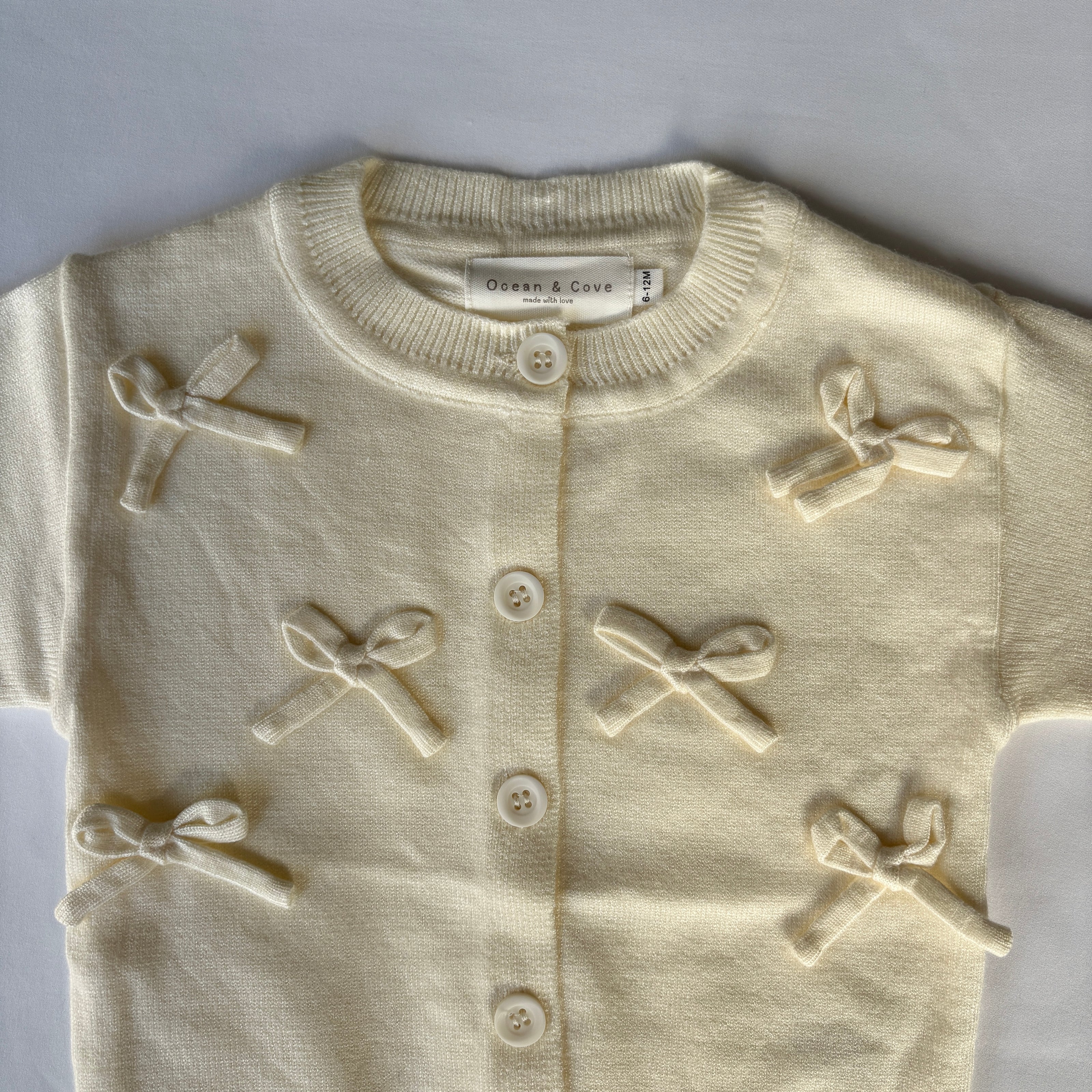 Frill Cuff Bow Cardigan