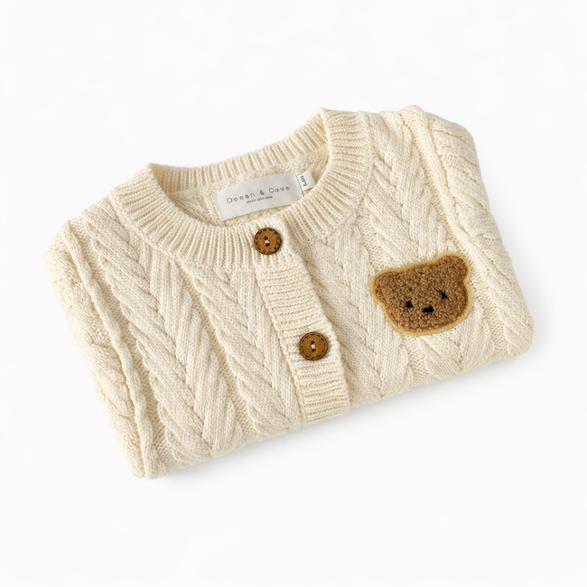 Cream Teddy Bear Cardigan