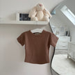 baby waffle outfit in organic cotton with top and shorts set