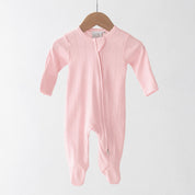 Organic Cotton Pointelle Sleepsuit - Pink