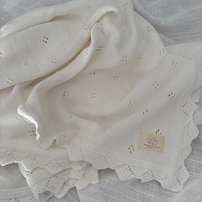 Organic Cotton Pointelle Baby Blanket