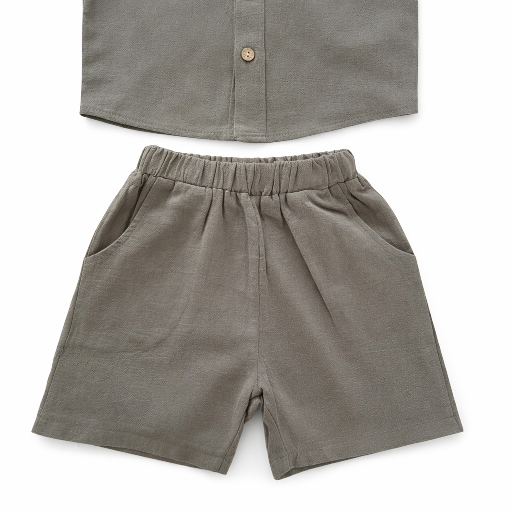 Linen Style Shirt and Short Set