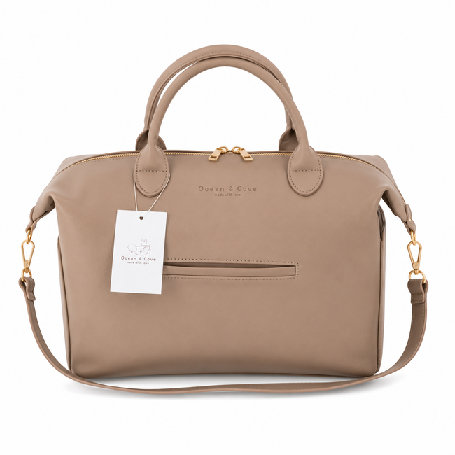 Vegan Leather Midi Baby Nappy Changing Bag