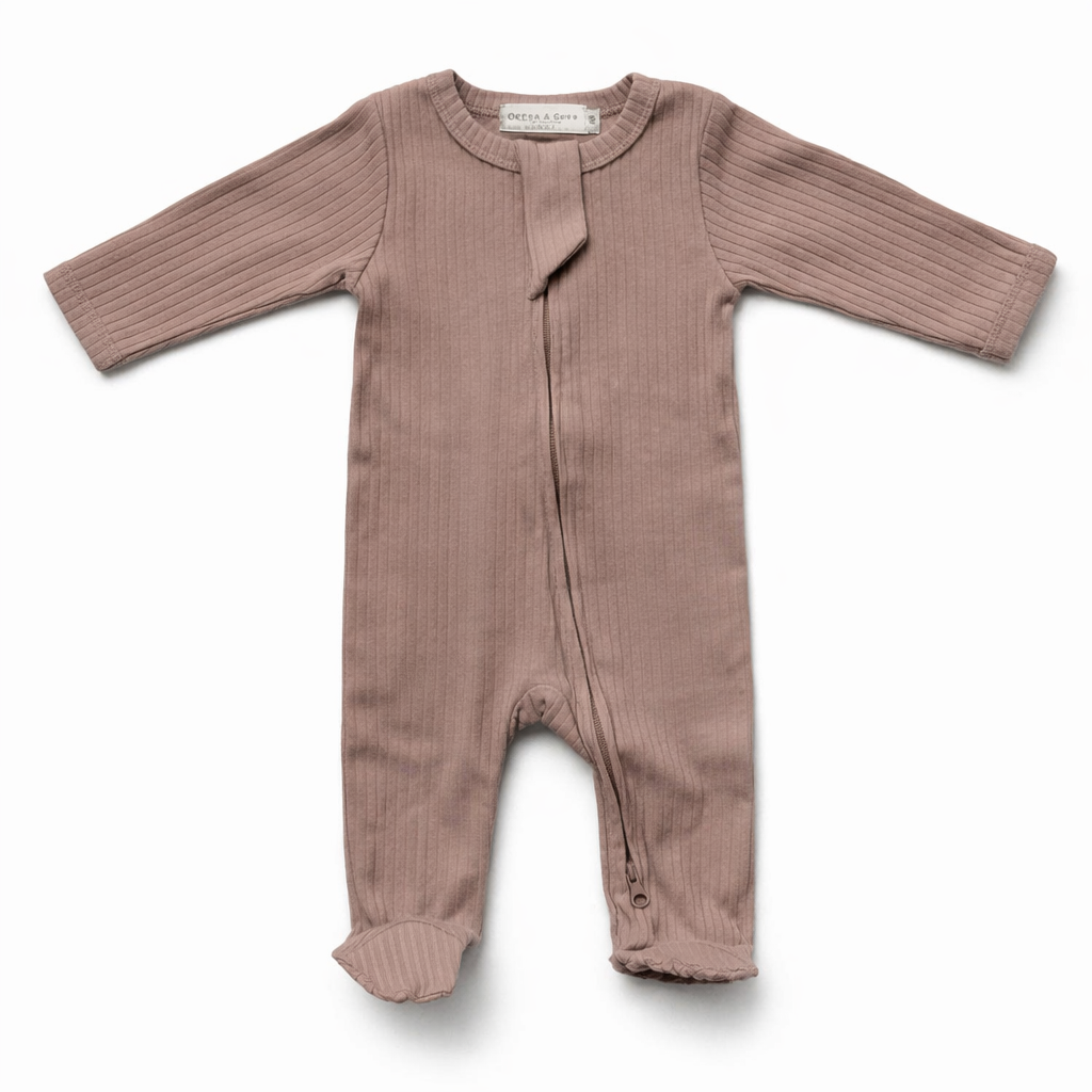 Organic Cotton Ribbed Sleepsuit