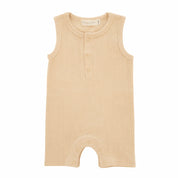 Organic Cotton Sleeveless Ribbed Rompers