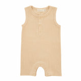 Organic Cotton Sleeveless Ribbed Rompers