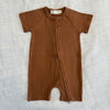 Organic Cotton Ribbed Zip Rompers