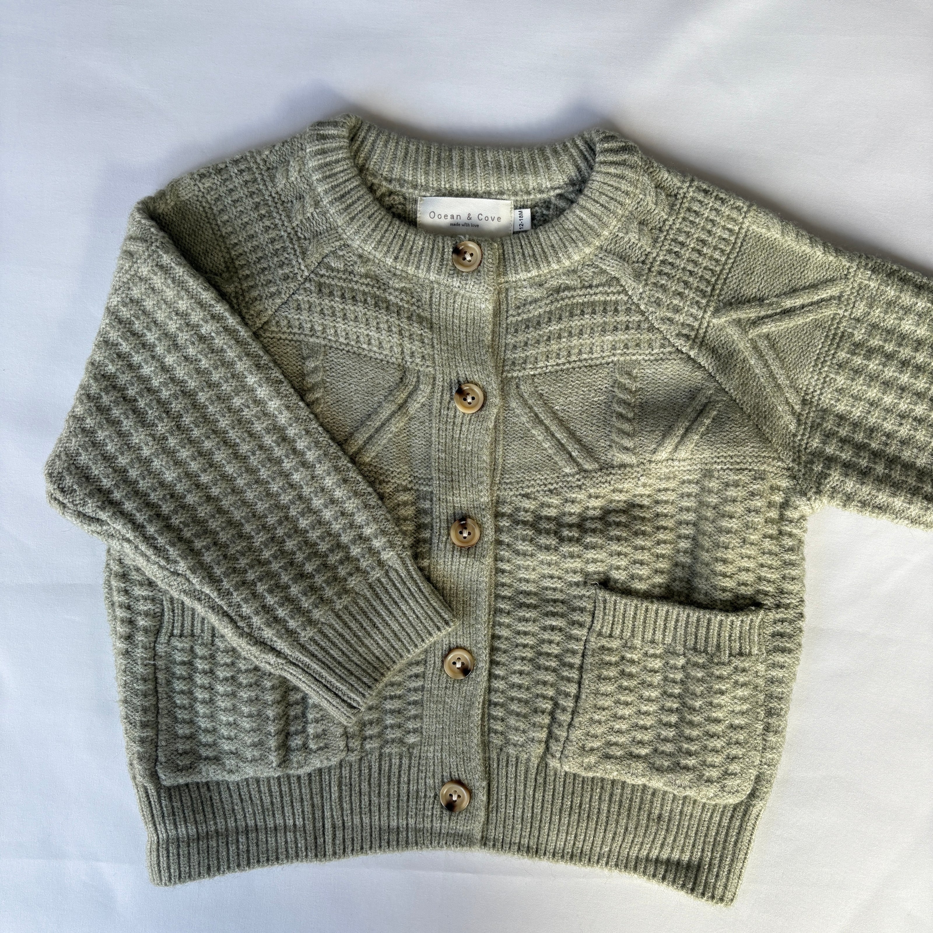 Sage Green Chunky Cardigan