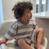 Stripe T Shirt and Shorts Set