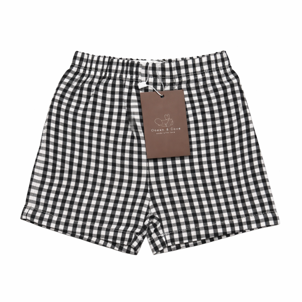 Sample Sale - Black Gingham Shorts 6-12 months