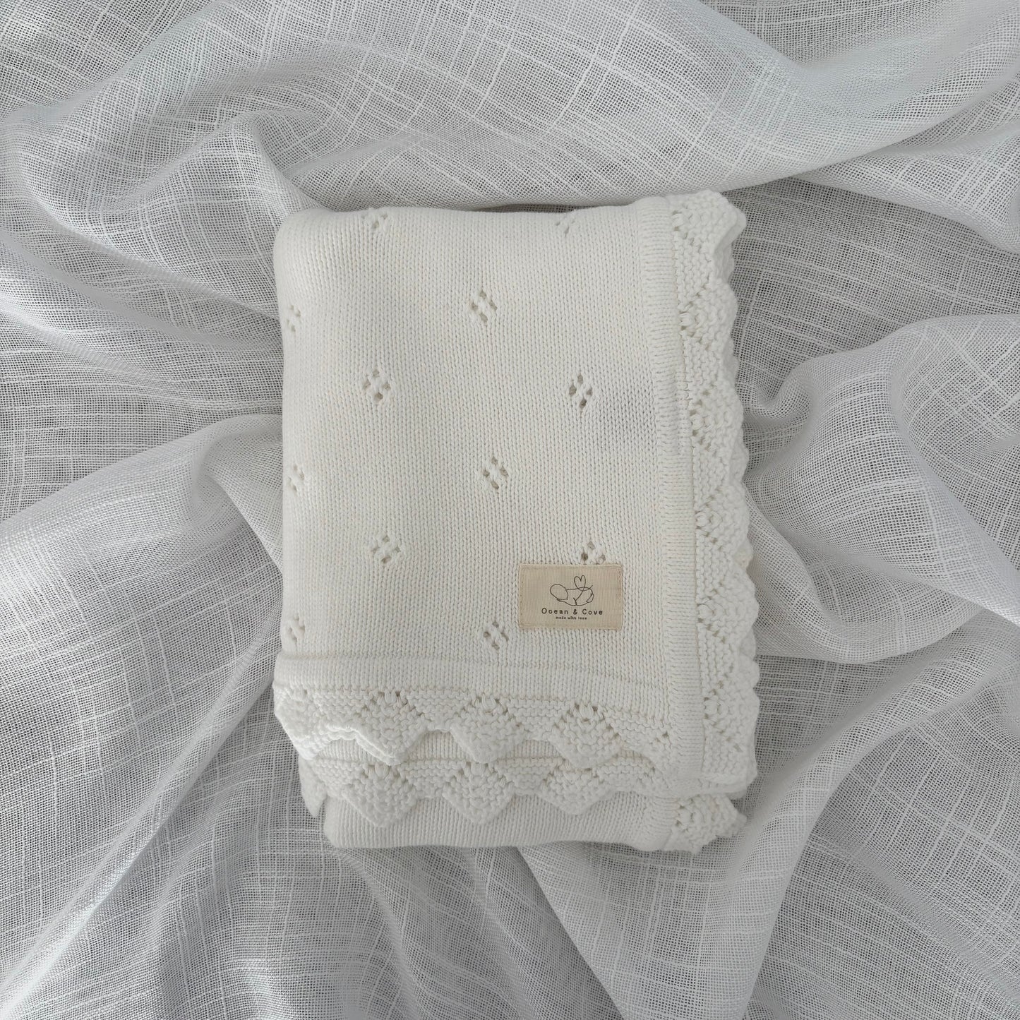 Organic Cotton Pointelle Baby Blanket