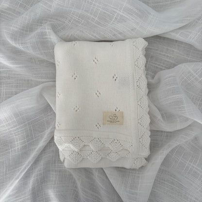 Organic Cotton Pointelle Baby Blanket