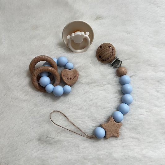 Baby Silicone Dummy Clip Blue 3