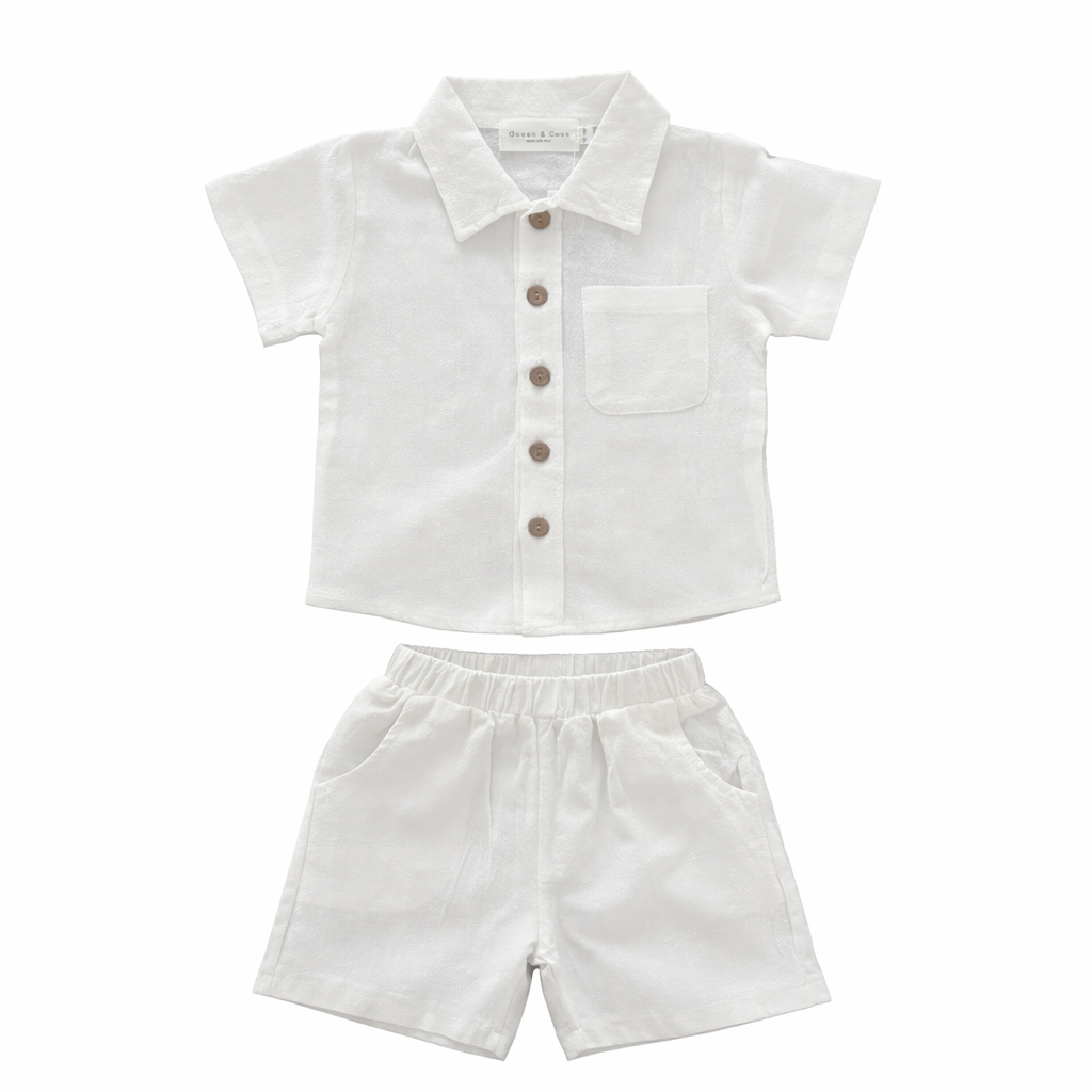 Linen Style Shirt and Short Set