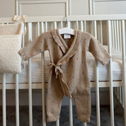 Heirloom Pointelle Romper - Biscuit
