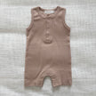 Organic Cotton Sleeveless Ribbed Rompers