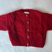 Red Chunky Cable Knit Cardigan