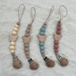 baby silicone dummy clip with beech wood pacifier holder