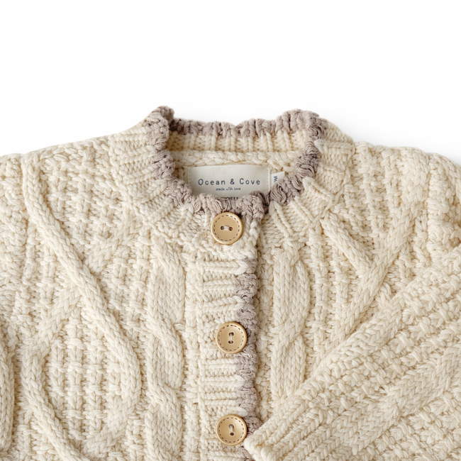 Neutral Trim Chunky Cardigan