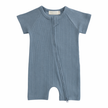 Organic Cotton Ribbed Zip Rompers