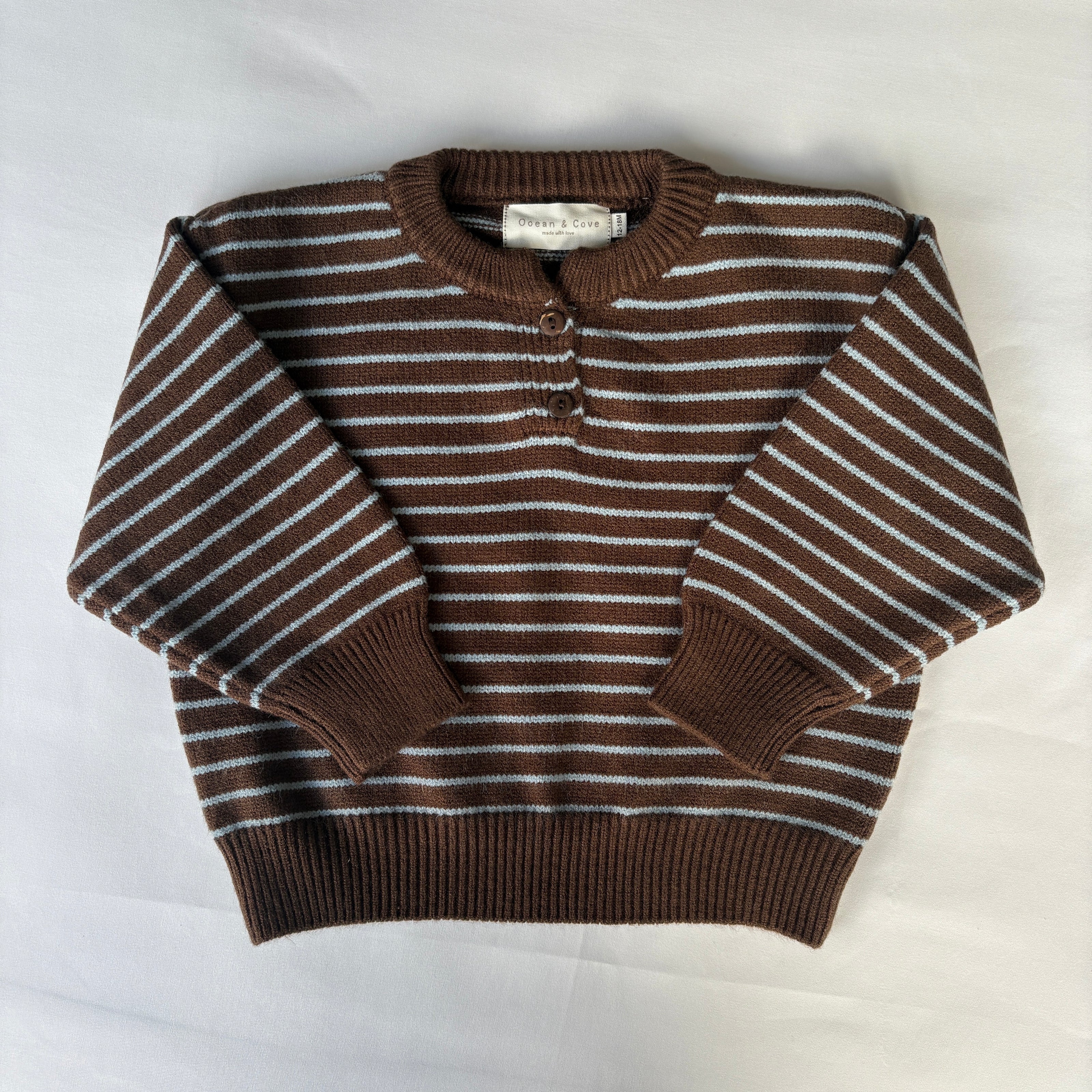 Brown & Blue Stripe Super Soft Jumper