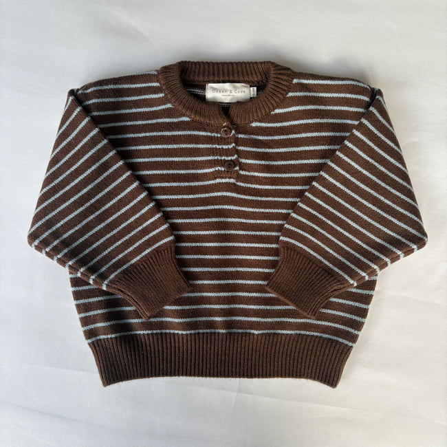 Brown & Blue Stripe Super Soft Jumper