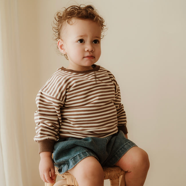 Brown Mini Stripe Sweatshirt
