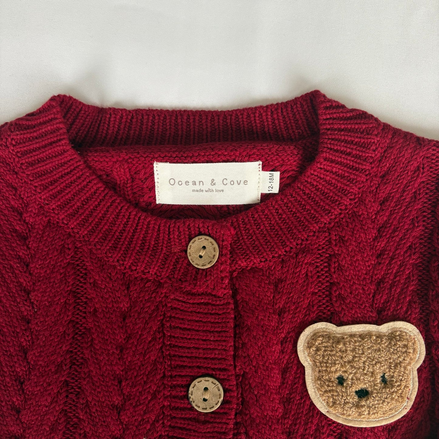 Red Teddy Cardigan 12-18 months