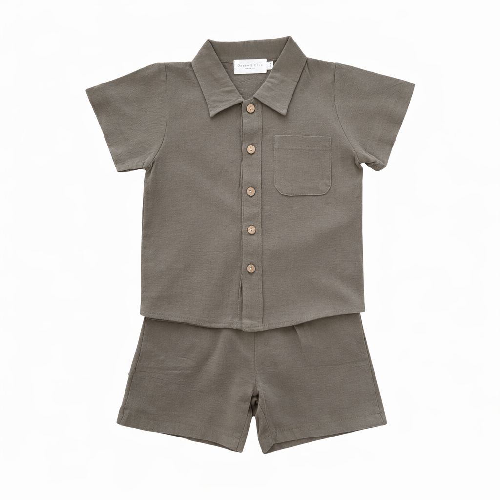 Linen Style Shirt and Short Set