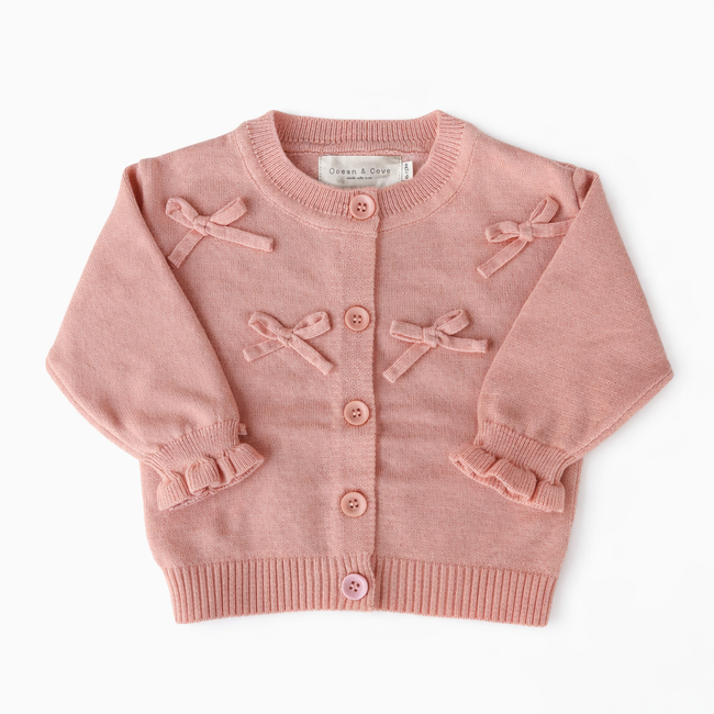 Frill Cuff Bow Cardigan