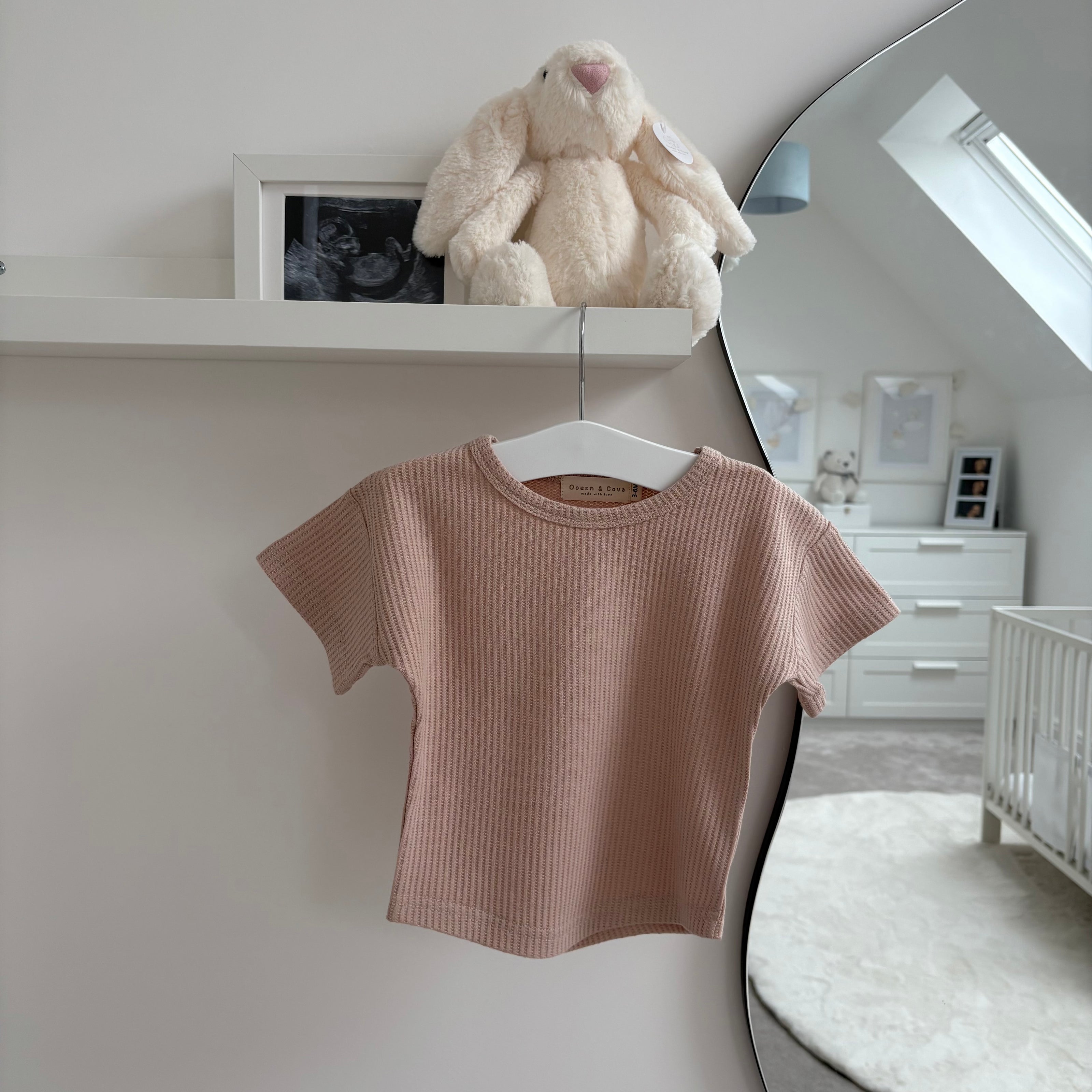 baby waffle outfit in organic cotton with top and shorts set