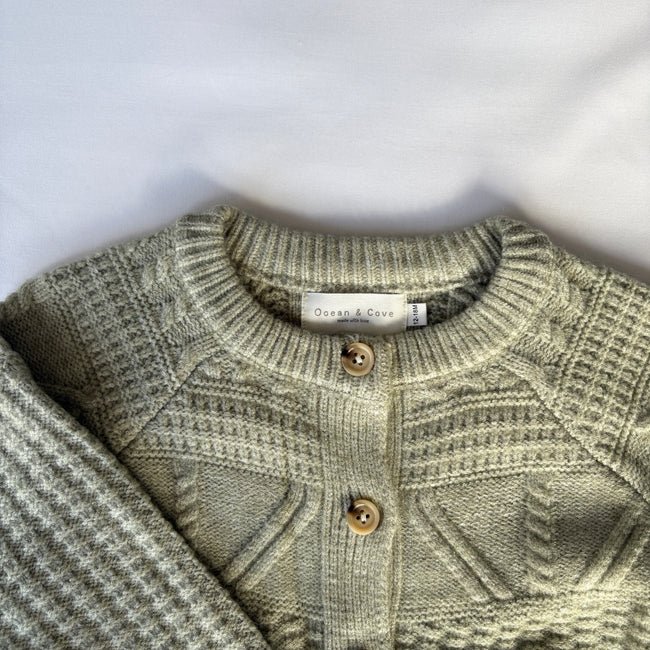 Sage Green Chunky Cardigan