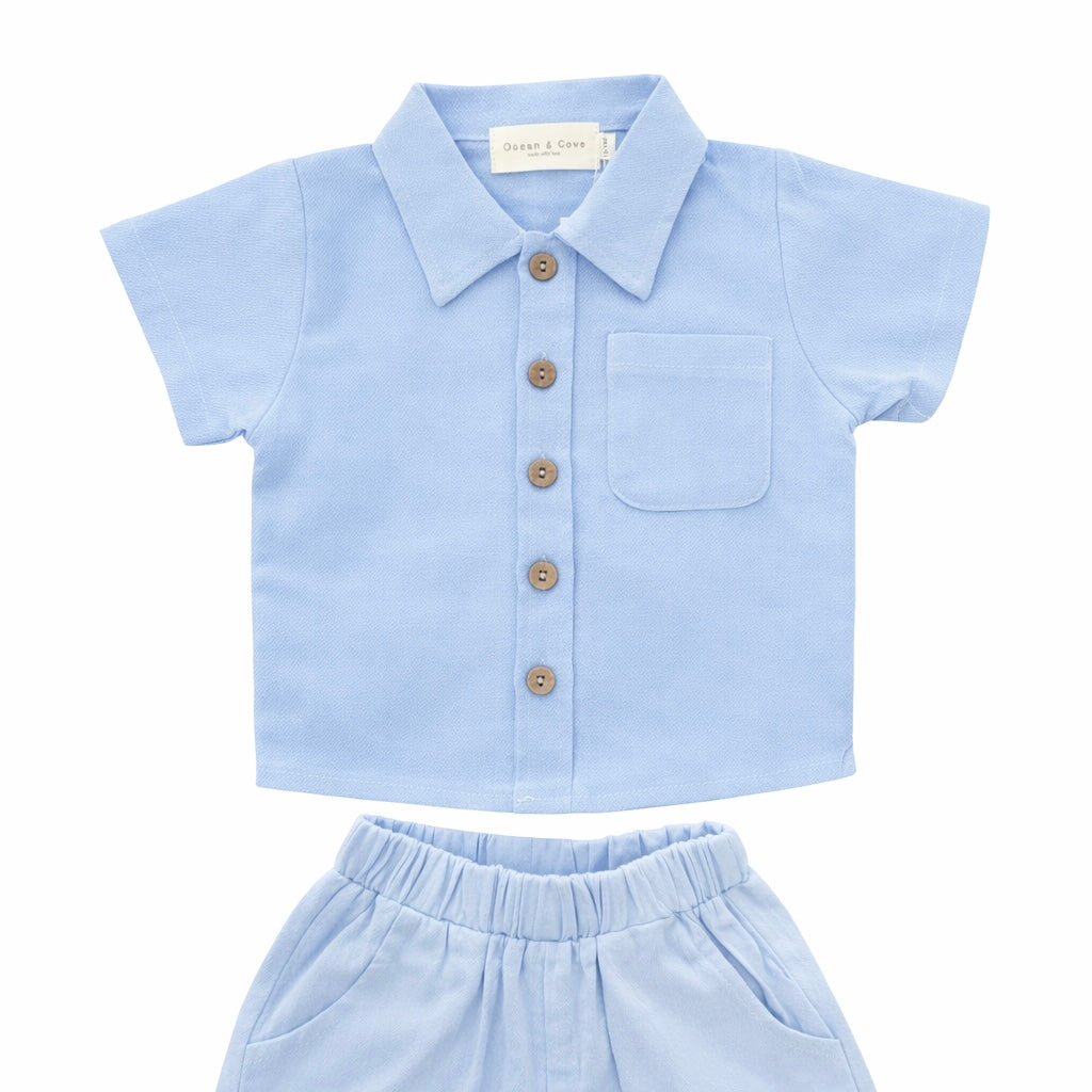 Linen Style Shirt and Short Set