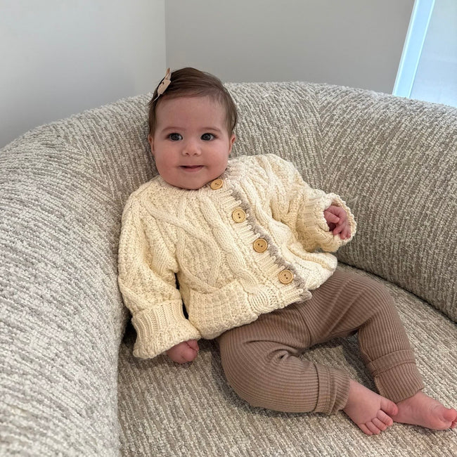 Neutral Trim Chunky Cardigan