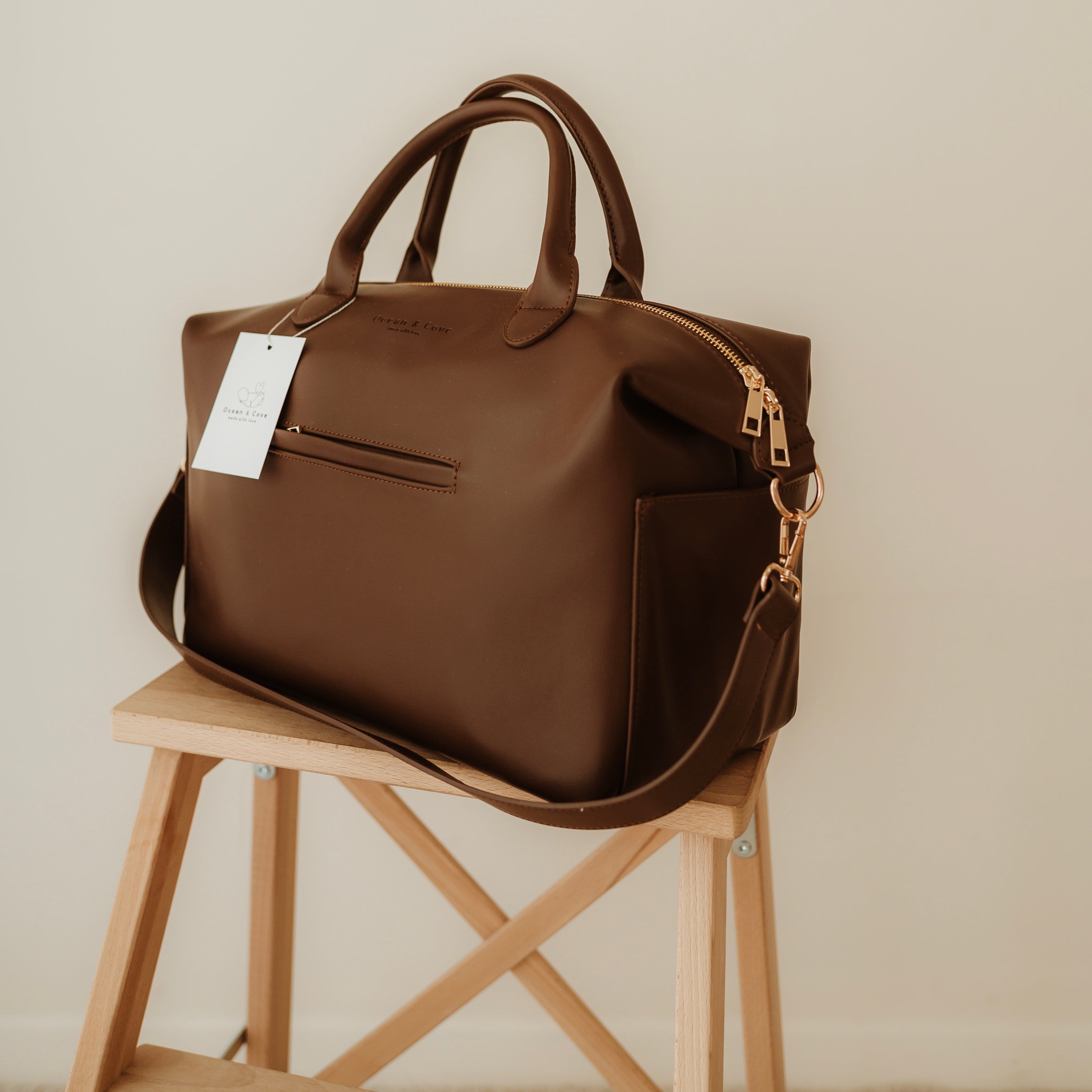 Vegan Leather Midi Baby Nappy Changing Bag