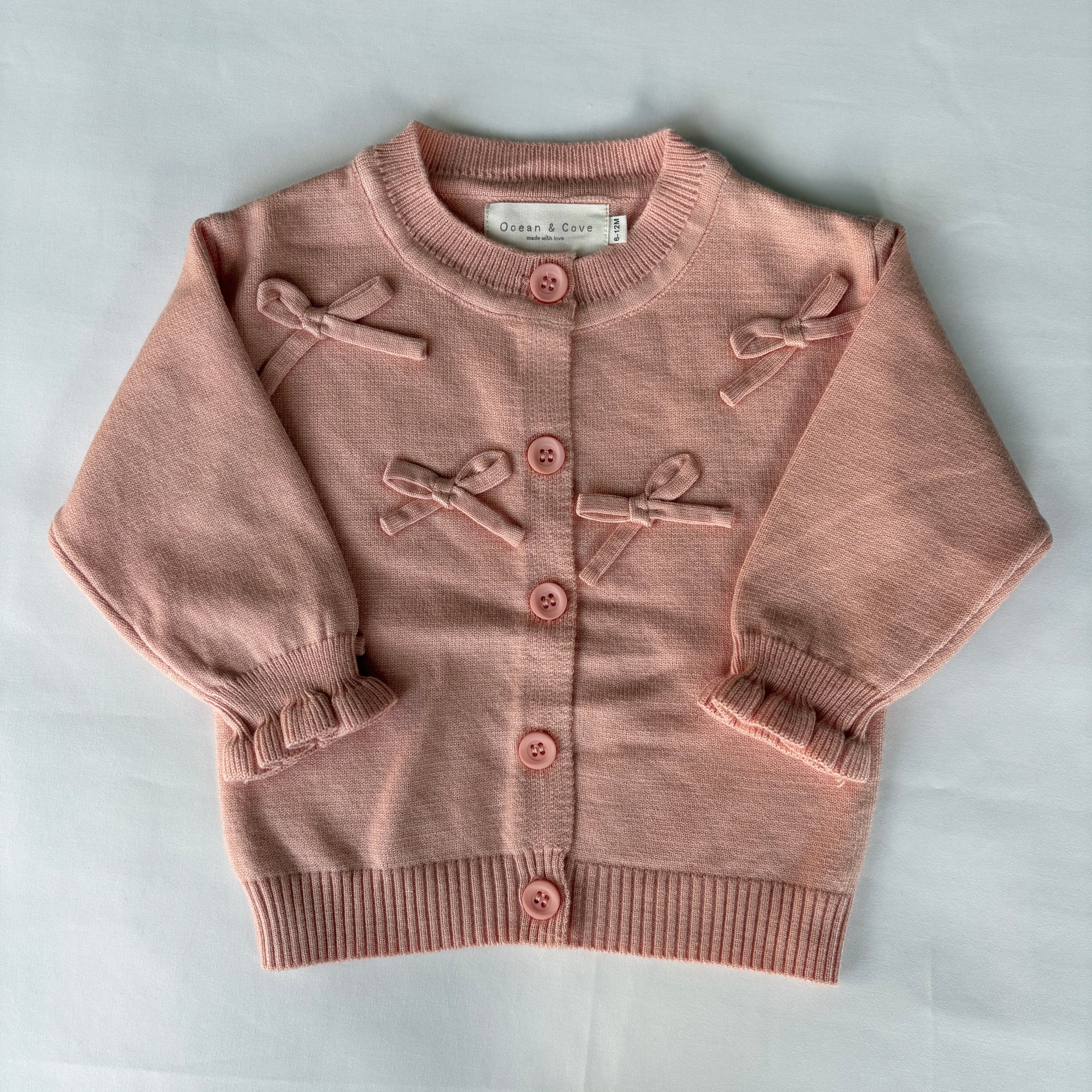 Frill Cuff Bow Cardigan