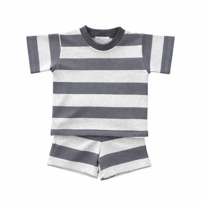 Stripe T Shirt and Shorts Set
