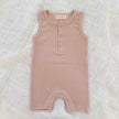 Organic Cotton Sleeveless Ribbed Rompers