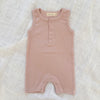 Organic Cotton Sleeveless Ribbed Rompers