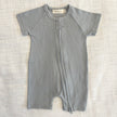 Organic Cotton Ribbed Zip Rompers