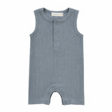 Organic Cotton Sleeveless Ribbed Rompers