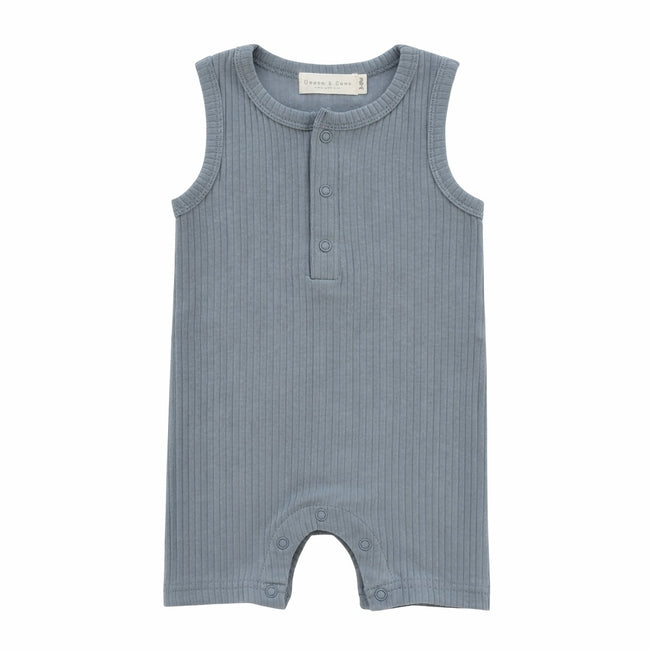 Organic Cotton Sleeveless Ribbed Rompers