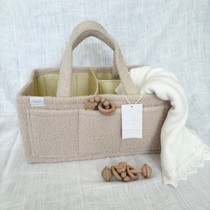 Baby Nappy Caddy Organiser Teddy Fabric