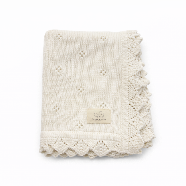 Organic Cotton Pointelle Baby Blanket
