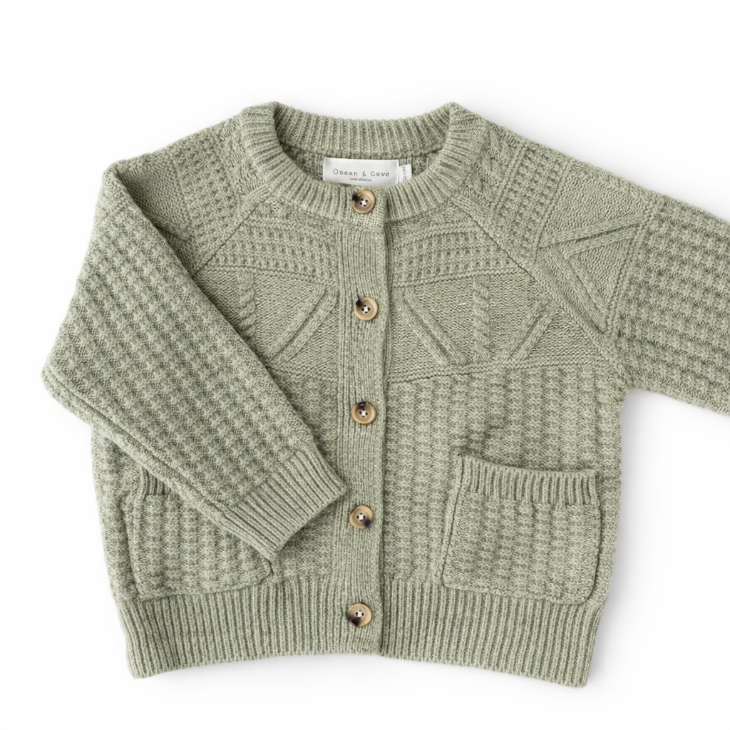 Sage Green Chunky Cardigan