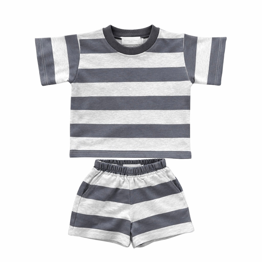 Stripe T Shirt and Shorts Set