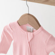 Organic Cotton Pointelle Sleepsuit - Pink