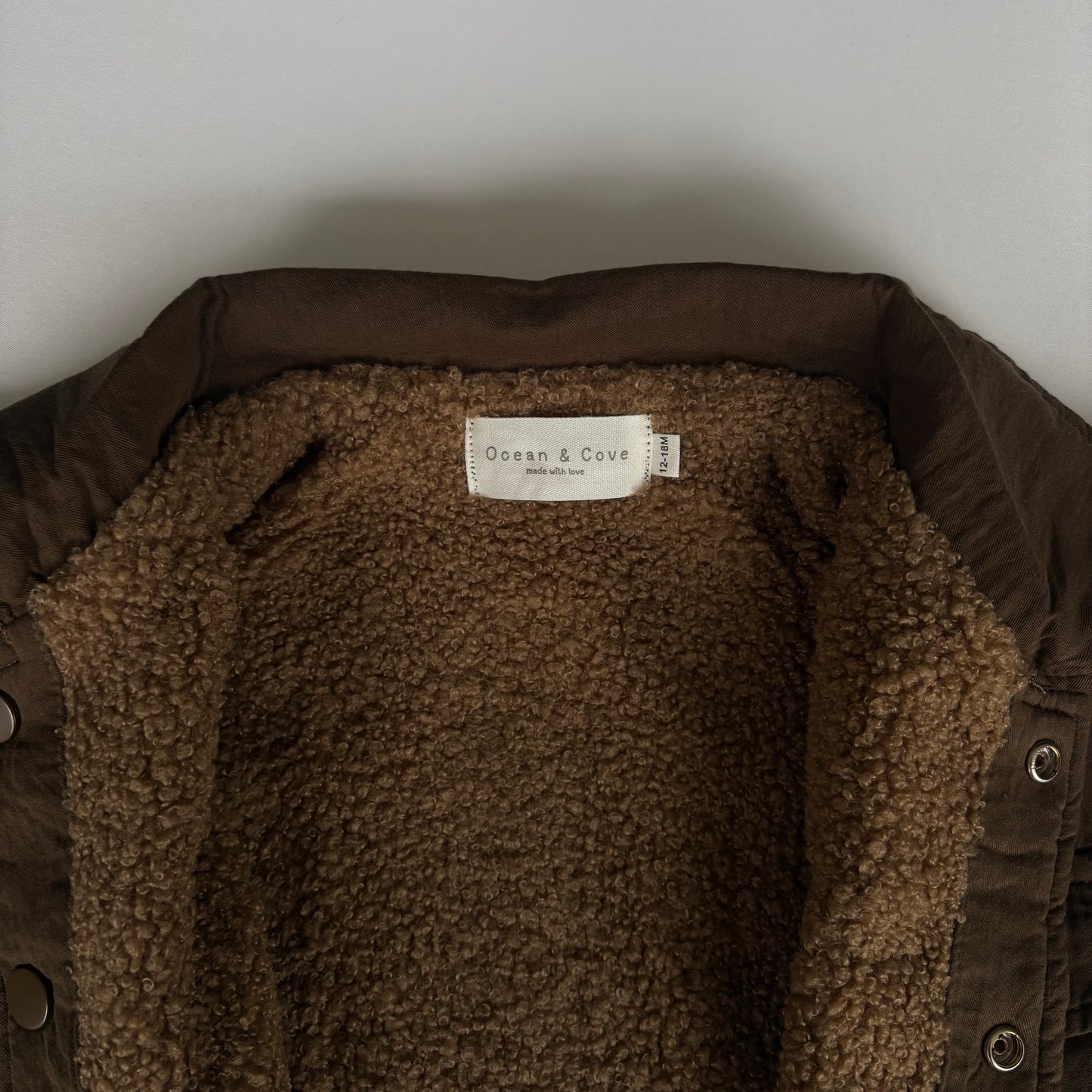 Brown Sherpa Lined Jacket 12-18 months