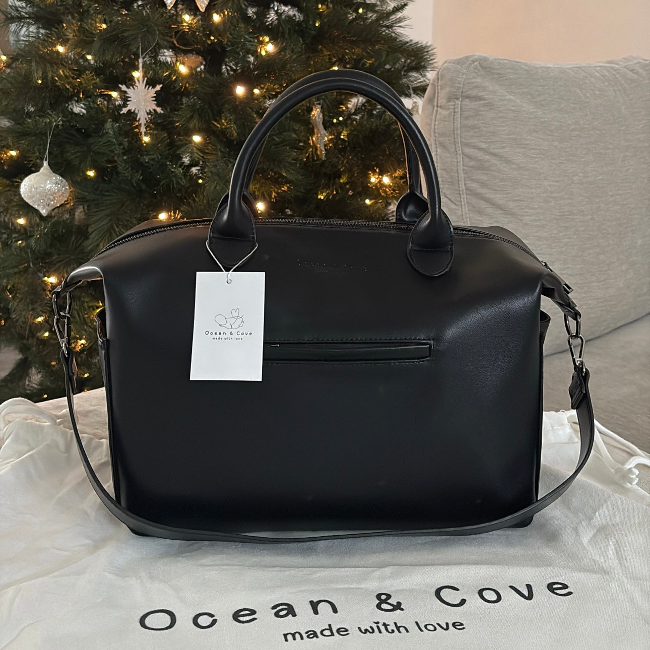 Vegan Leather Midi Baby Nappy Changing Bag